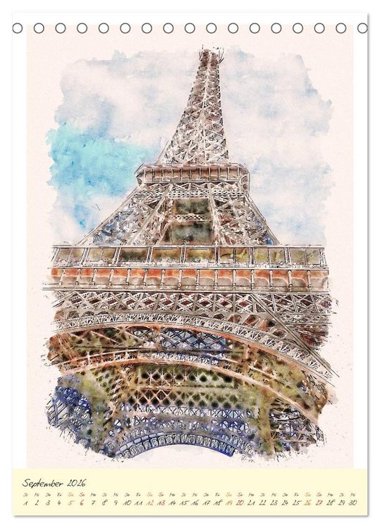 Produktbild: Paris - malerische Metropole (Tischkalender 2026 DIN A5 hoch), CALVENDO Monatskalender