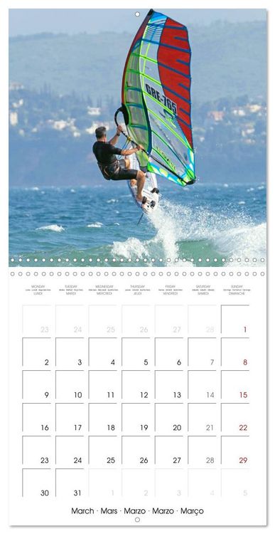 Produktbild: Fun sports edition: Windsurfing - water, waves and air (Wall Calendar 2026 12 &times; 12 Inch) CALVENDO 12 Month Wall Calendar