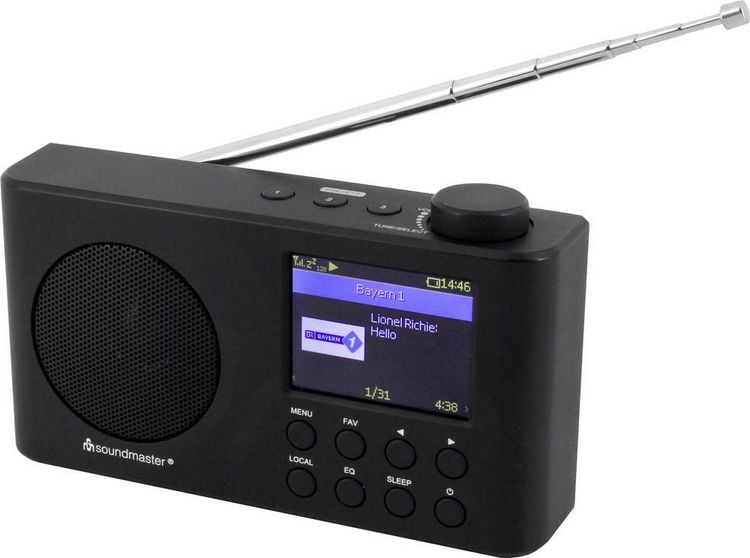 Produktbild: soundmaster IR6500SW Internet Tischradio Internet, DAB+, UKW Bluetooth&reg;, USB, WLAN, Internetradio wiederaufladbar Schwarz