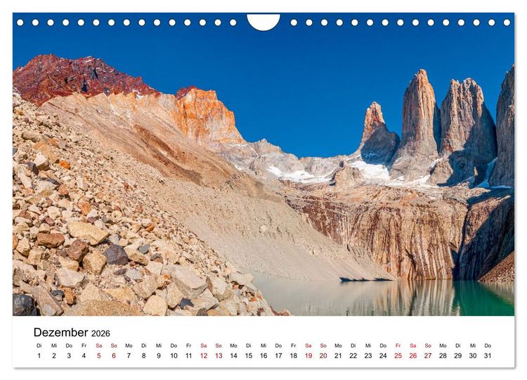Produktbild: Patagonien, Torres del Paine Nationalpark: Am Rand der Welt (Wandkalender 2026 DIN A4 quer), CALVENDO Monatskalender