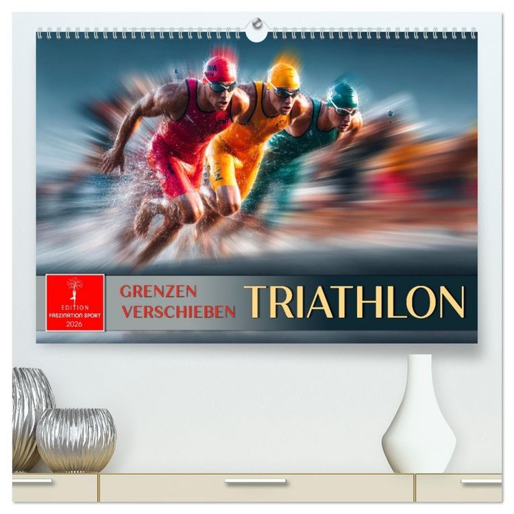 Produktbild: Triathlon - Grenzen verschieben (hochwertiger Premium Wandkalender 2026 DIN A2 quer), Kunstdruck in Hochglanz