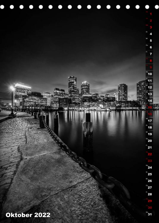 Produktbild: BOSTON Monochrome Impressionen (Tischkalender 2022 DIN A5 hoch)