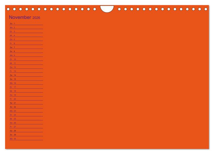 Produktbild: Bastel-Geburtstagskalender orange / Geburtstagskalender (Wandkalender 2026 DIN A4 quer), CALVENDO Monatskalender