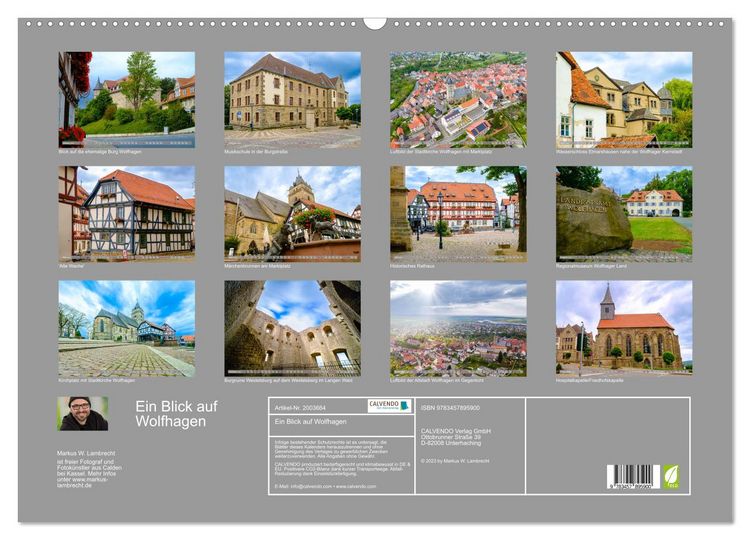 Produktbild: Ein Blick auf Wolfhagen (Wandkalender 2026 DIN A2 quer), CALVENDO Monatskalender
