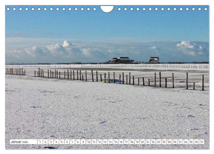 Produktbild: ST. PETER ORDING Strand und Meer (Wandkalender 2026 DIN A4 quer), CALVENDO Monatskalender