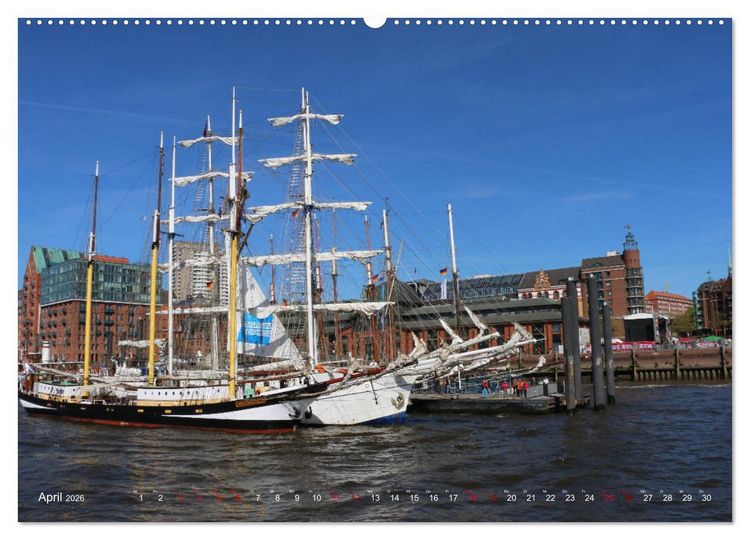 Produktbild: Segelschiffe auf der Elbe (Wandkalender 2026 DIN A2 quer), CALVENDO Monatskalender