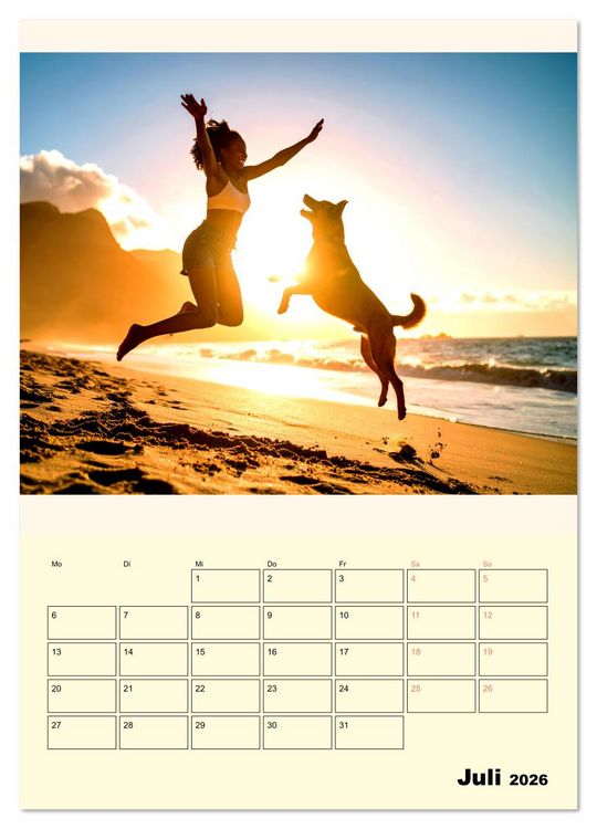Produktbild: Der Familienkalender - Mit Hund durchs Jahr (Wandkalender 2026 DIN A3 hoch), CALVENDO Monatskalender