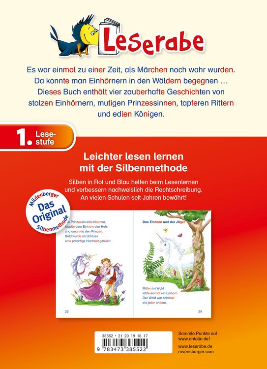 Produktbild: Leserabe mit Mildenberger Silbenmethode - Einhorngeschichten