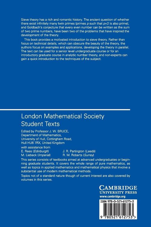 Produktbild: An Introduction to Sieve Methods and Their Applications