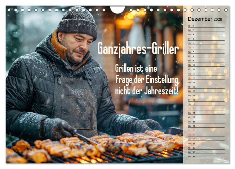 Produktbild: Lieblingshobby Grillen (Wandkalender 2026 DIN A4 quer), CALVENDO Monatskalender