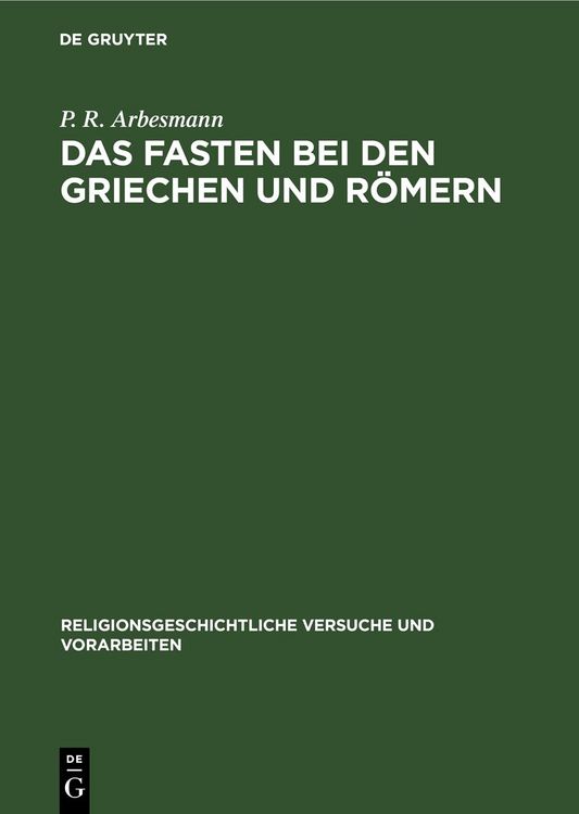 Produktbild: Das Fasten bei den Griechen und R&ouml;mern