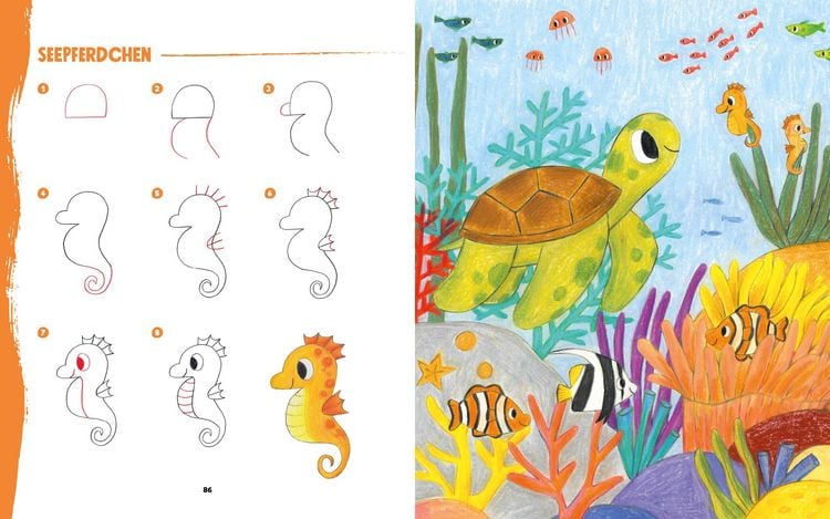 Produktbild: Tiere zeichnen f&uuml;r Kids &ndash; &Uuml;ber 100 kunterbunte Lieblingstiere mit einfachen Formen Schritt-f&uuml;r-Schritt malen lernen