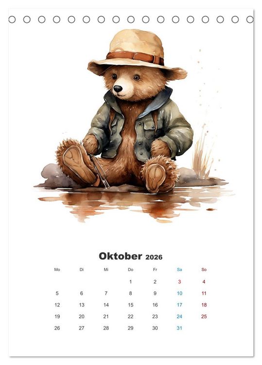 Produktbild: Petri Heil, Taddy! (Tischkalender 2026 DIN A5 hoch), CALVENDO Monatskalender