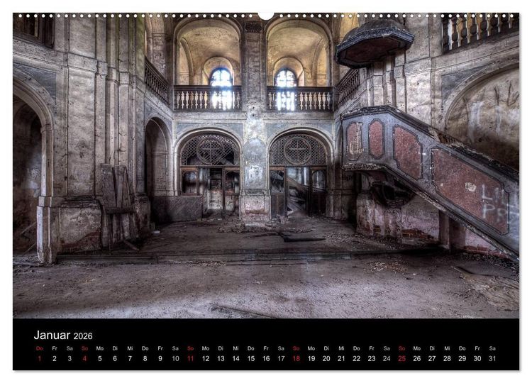 Produktbild: Verlassene Ort - Kirchen (hochwertiger Premium Wandkalender 2026 DIN A2 quer), Kunstdruck in Hochglanz