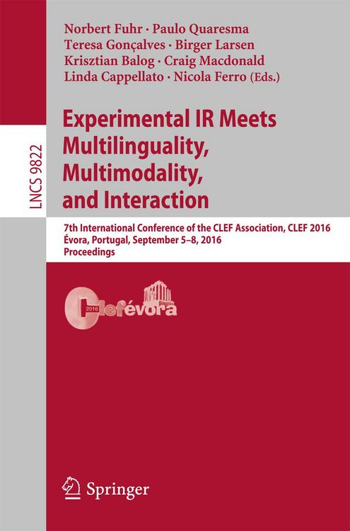 Produktbild: Experimental IR Meets Multilinguality, Multimodality, and Interaction