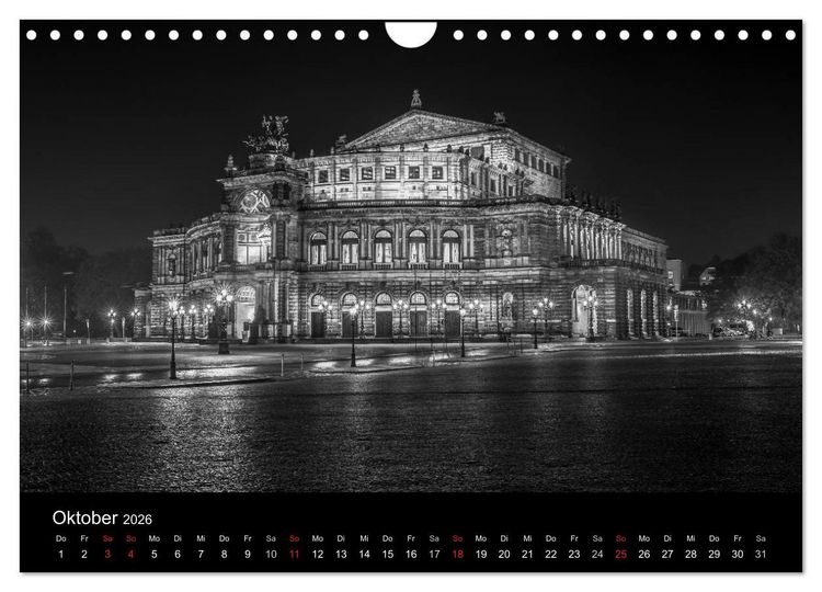 Produktbild: Dresden - Elbflorenz bei Nacht (Wandkalender 2026 DIN A4 quer), CALVENDO Monatskalender