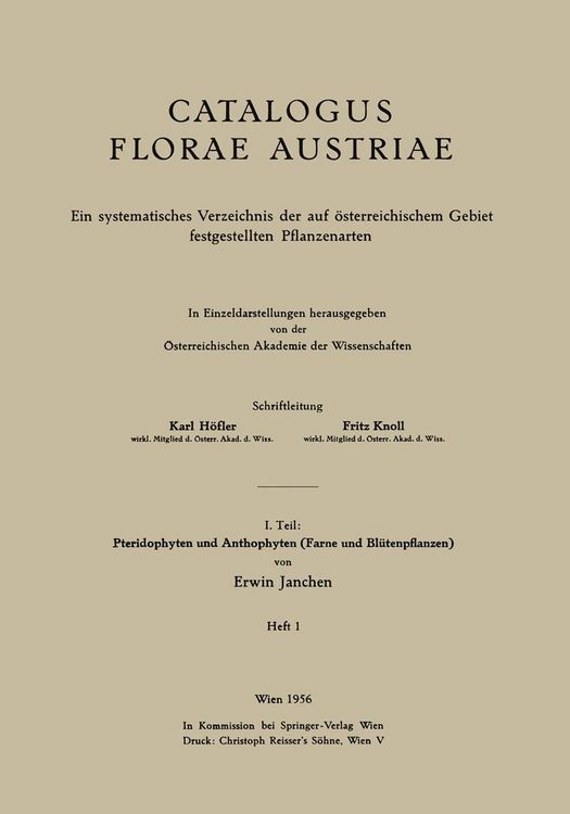 Produktbild: I. Teil: Pteridophyten und Anthophyten (Farne und Bl&uuml;tenpflanzen)
