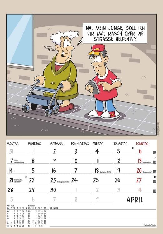 Alpha Edition Der RentnerKalender 2025 Bildkalender, 23,7x34cm
