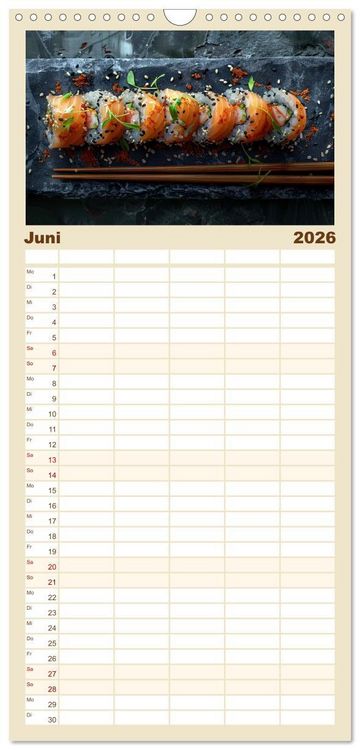 Produktbild: Familienplaner 2026 - Sushi Zauber mit 5 Spalten (Wandkalender, 21 x 45 cm) CALVENDO