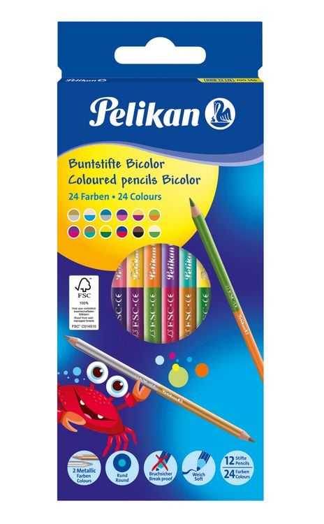 Produktbild: Pelikan Buntstifte Bicolor 12er Set