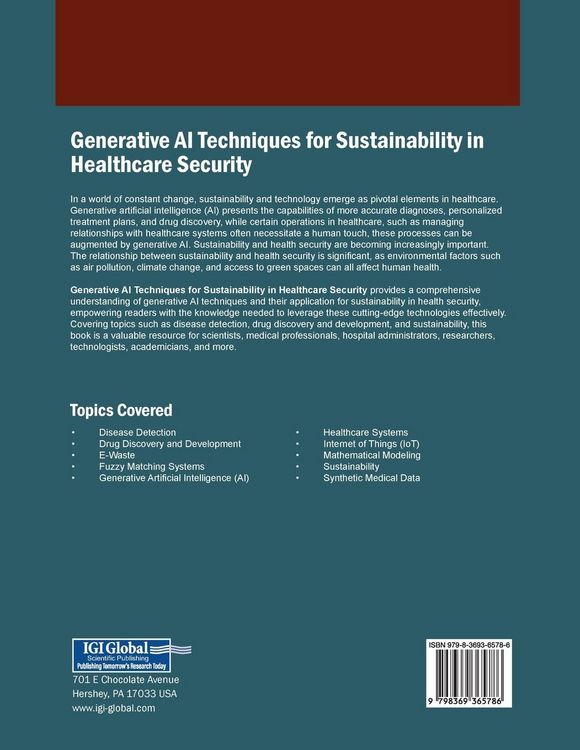 Produktbild: Generative AI Techniques for Sustainability in Healthcare Security