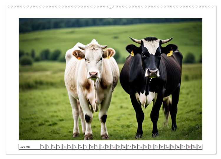 Produktbild: Haustiere - Black and White (Wandkalender 2026 DIN A2 quer), CALVENDO Monatskalender