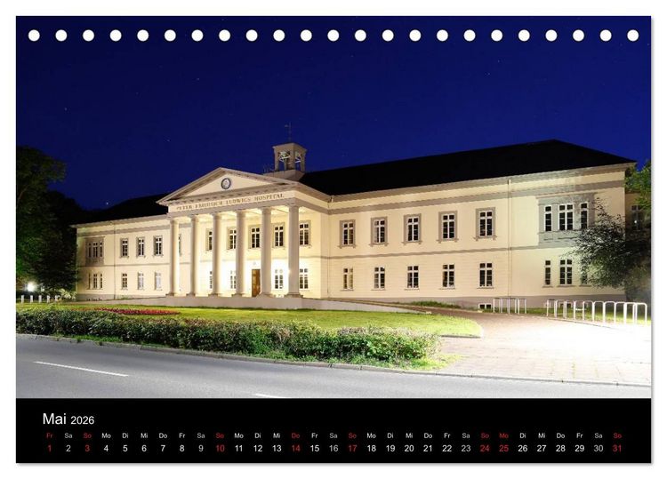 Produktbild: Oldenburg bei Nacht (Tischkalender 2026 DIN A5 quer), CALVENDO Monatskalender