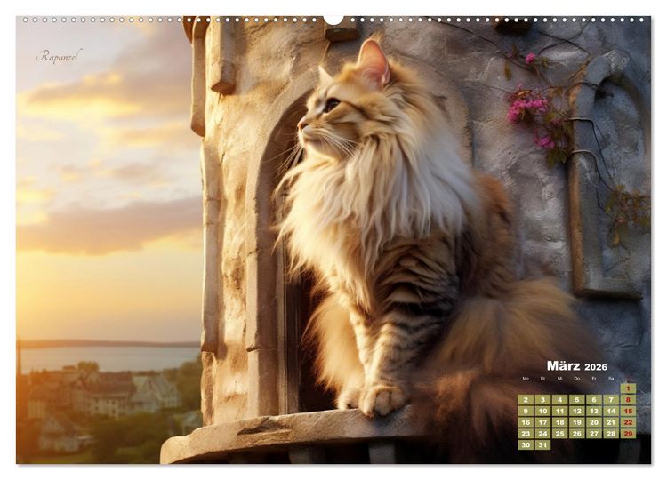 Produktbild: M&auml;rchenhafte Helden - Eine Reise in die magische Welt unserer Katzen (Wandkalender 2026 DIN A2 quer), CALVENDO Monatskalender
