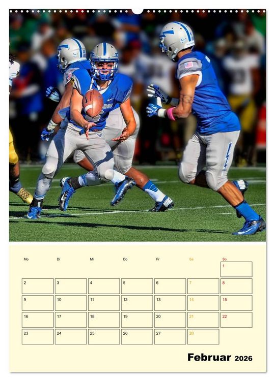Produktbild: American Football, Team-Arbeit (hochwertiger Premium Wandkalender 2026 DIN A2 hoch), Kunstdruck in Hochglanz