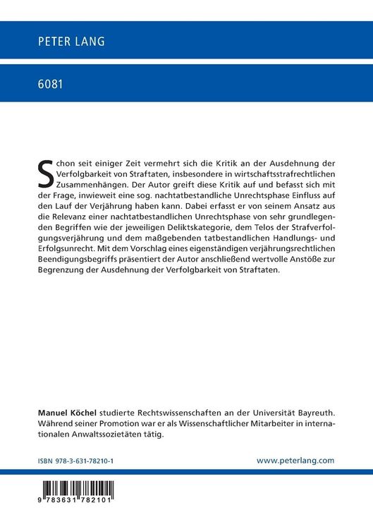 Produktbild: Verj&auml;hrungsbeginn im Wirtschaftsstrafrecht