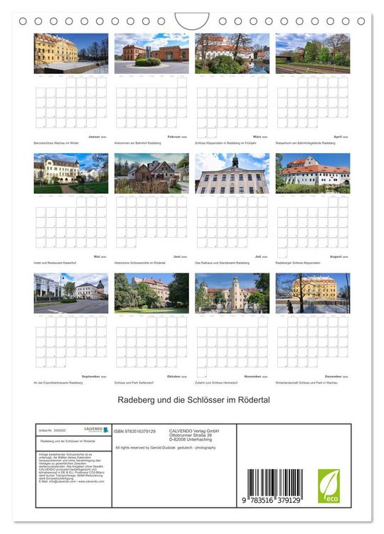 Produktbild: Radeberg und die Schl&ouml;sser im R&ouml;dertal (Wandkalender 2026 DIN A4 hoch), CALVENDO Monatskalender