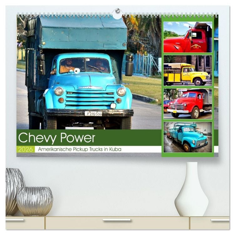 Produktbild: CHEVY POWER - Amerikanische Pickup Trucks in Kuba (hochwertiger Premium Wandkalender 2026 DIN A2 quer), Kunstdruck in Hochglanz