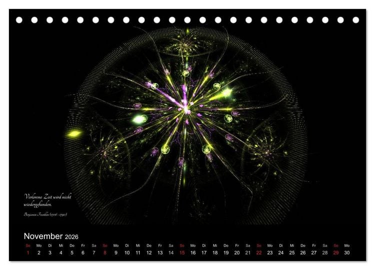 Produktbild: Zeit 2026 - Grafiken und Zitate (Tischkalender 2026 DIN A5 quer), CALVENDO Monatskalender