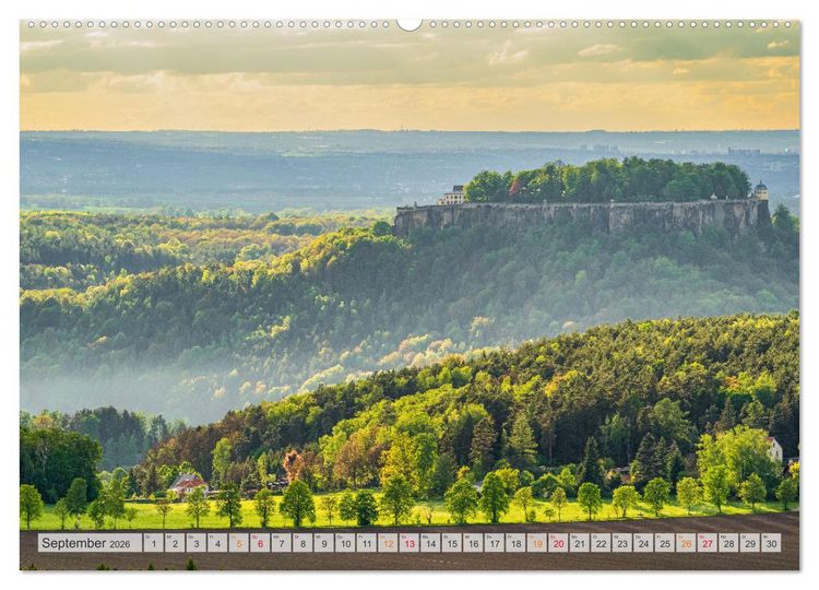 Produktbild: S&auml;chsische Schweiz - Wandern durch das Elbsandsteingebirge (Wandkalender 2026 DIN A2 quer), CALVENDO Monatskalender