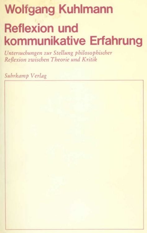 Produktbild: Reflexion und kommunikative Erfahrung