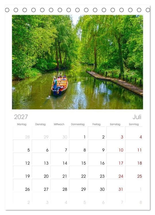Produktbild: Tischplaner 2027 - Spreewald Natur und Kulturlandschaft (A5 Tischkalender zum Aufstellen) CALVENDO