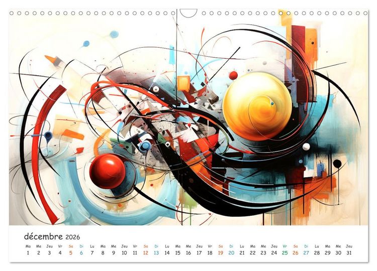 Produktbild: L'art abstrait en mouvement (Calendrier mural 2026 DIN A3 vertical), CALVENDO calendrier mensuel