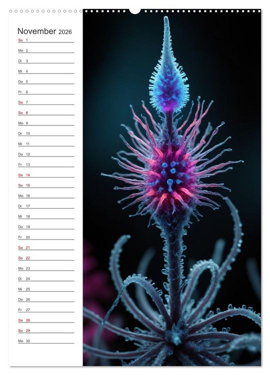 Produktbild: Leuchtende Mikroflora (Wandkalender 2026 DIN A2 hoch), CALVENDO Monatskalender