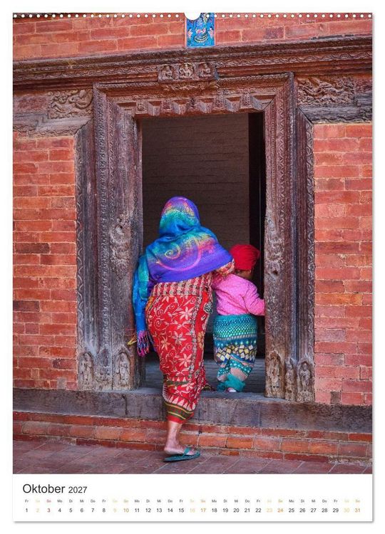 Produktbild: Menschen in Nepal (Wandkalender 2027 DIN A2 hoch), CALVENDO Monatskalender
