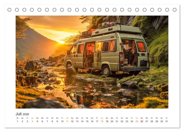 Produktbild: Abenteuer Camping (Tischkalender 2026 DIN A5 quer), CALVENDO Monatskalender