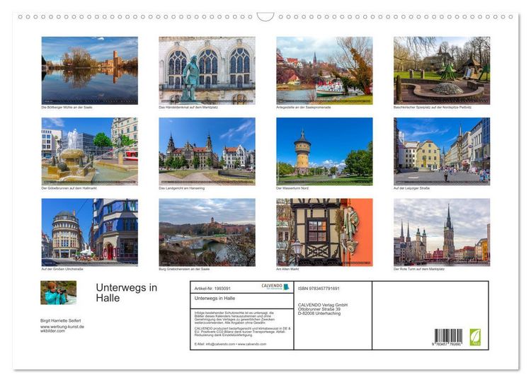 Produktbild: Unterwegs in Halle (Wandkalender 2026 DIN A2 quer), CALVENDO Monatskalender