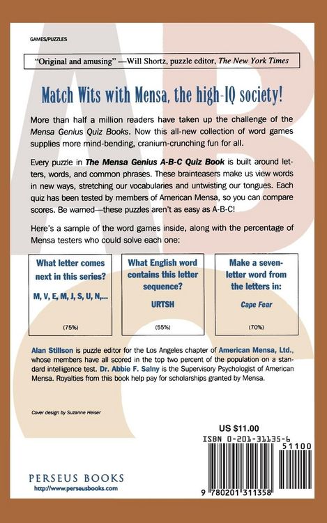 Produktbild: Mensa Genius A-B-C Quiz Book