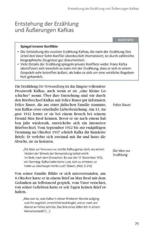 Produktbild: Lekt&uuml;rehilfen Franz Kafka, 'Die Verwandlung'. Interpretationshilfe f&uuml;r Oberstufe und Abitur