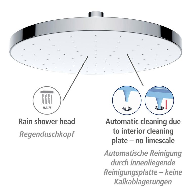 Produktbild: Regenduschkopf Automatic Cleaning &Oslash; 22,5 cm, Anti-Kalk Universal-Kopfbrause