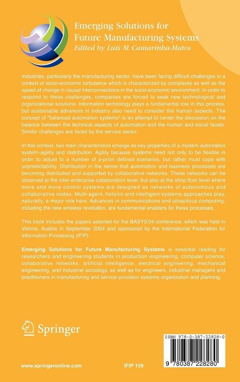 Produktbild: Emerging Solutions for Future Manufacturing Systems