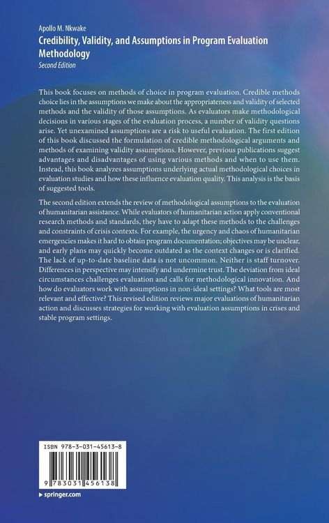 Produktbild: Credibility, Validity, and Assumptions in Program Evaluation Methodology
