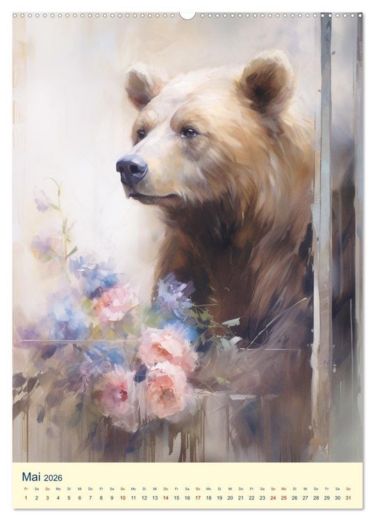 Produktbild: B&auml;ren. Duftige Aquarelle von Meister Petz (Wandkalender 2026 DIN A2 hoch), CALVENDO Monatskalender