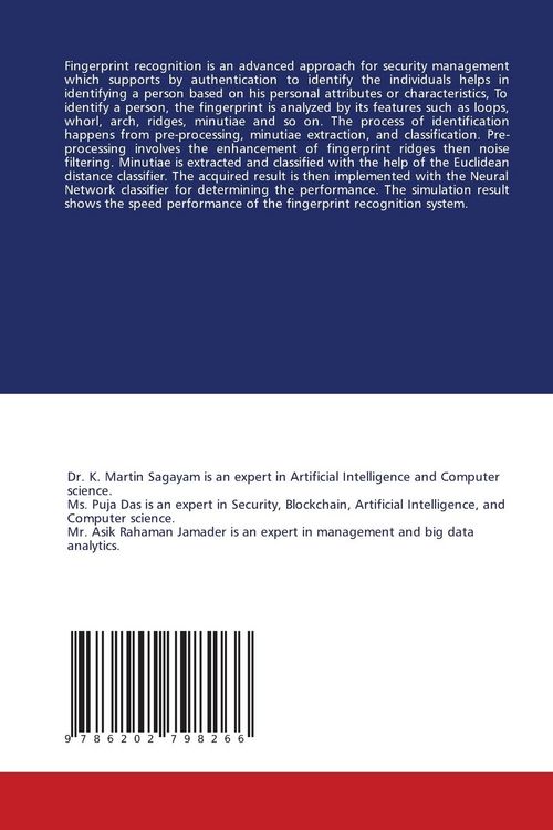 Produktbild: Fingerprint Recognition Using Bioinspired Meta-heuristic Process