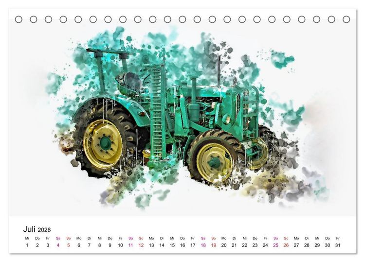 Produktbild: Traktoren Oldtimer Legenden (Tischkalender 2026 DIN A5 quer), CALVENDO Monatskalender