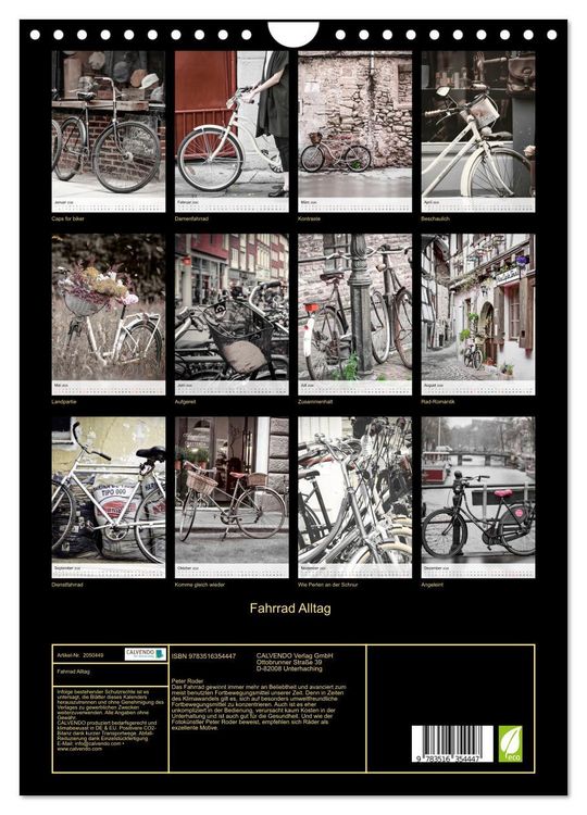 Produktbild: Fahrrad Alltag (Wandkalender 2026 DIN A4 hoch), CALVENDO Monatskalender